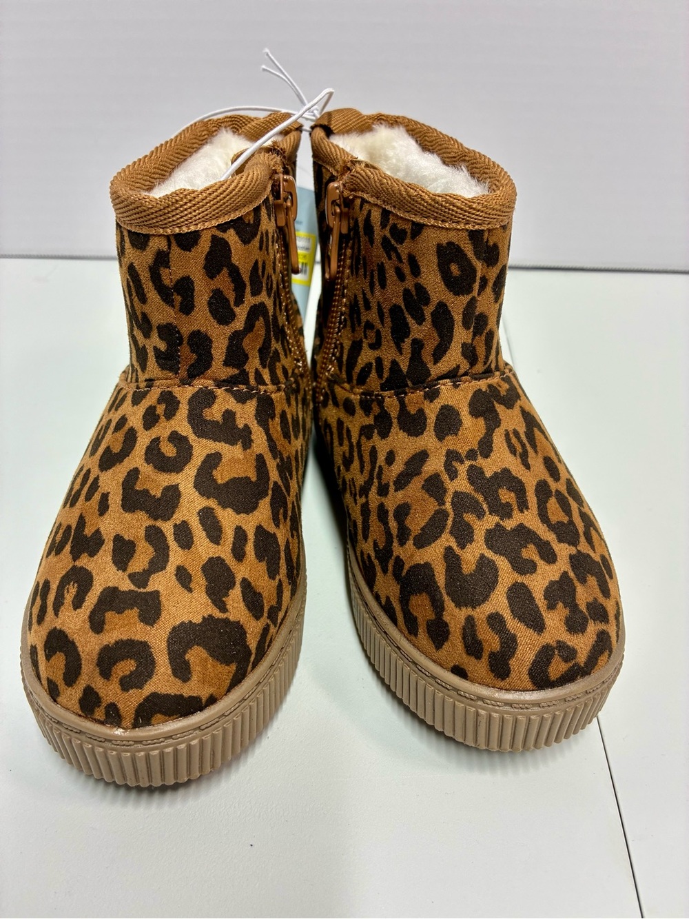 Cat & Jack Leopard Print Ankle Boots - Picture 2 of 7